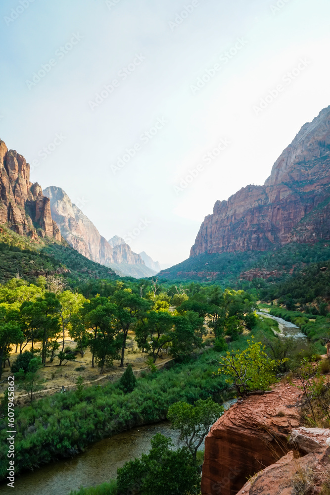 Beautiful scenic view inside Zion National Park