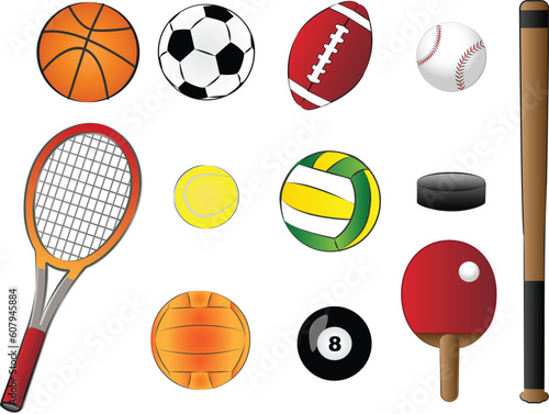 sports equipment vector illustration