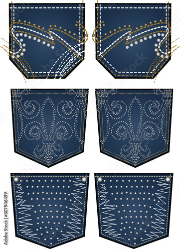 stone embroidery for back pocket