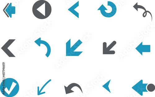 Vector icons pack - Blue Series, arrows collection