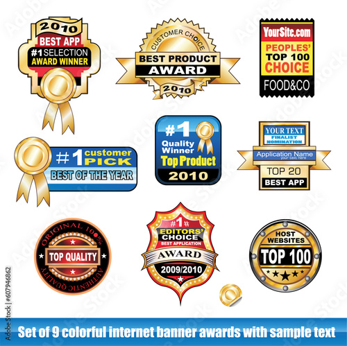 Collection of internet certification award banner
