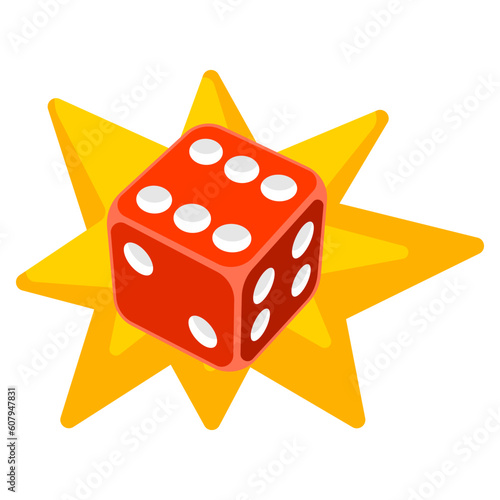 Playing dice illustration. Game craps image. Casino and betting background.