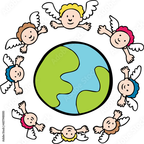 Angels watch over the earth.