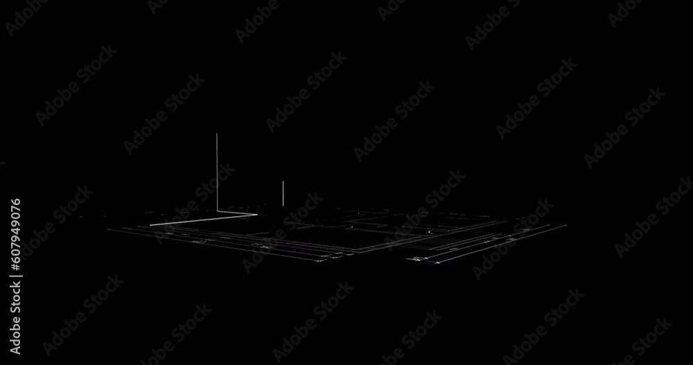 haus cad grundriss, 3d animierter aufbau, 360 grad turntable, konturen und outlines, architektur bauwerk haus cad grundriss, 3d animierter aufbau, 360 grad turntable, konturen und outlines, architektur bauwerk