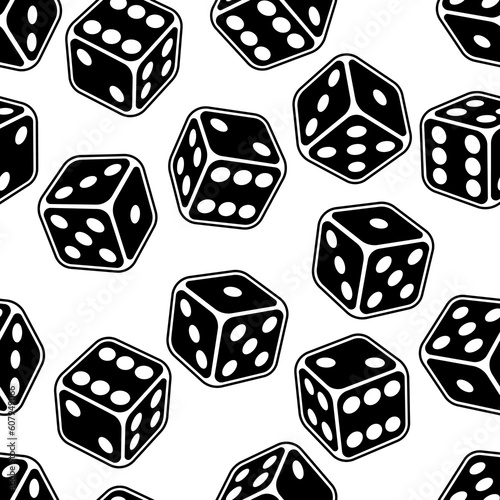 Pattern with playing dice. Game craps image. Casino and betting illustration.