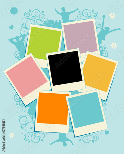 Collage of photos. Template. Insert your picture into frame
