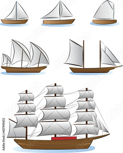 sailboats and ships illustration
