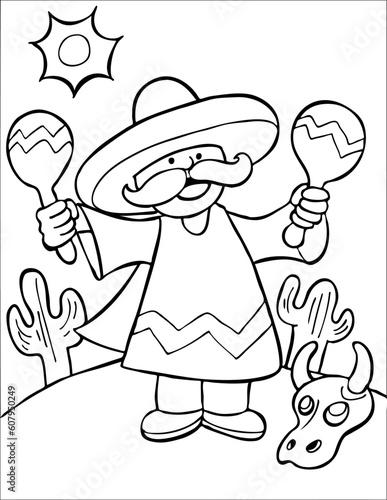 A man shaking two maracas - black and white version.