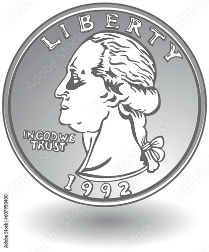 3D image of a quarter.