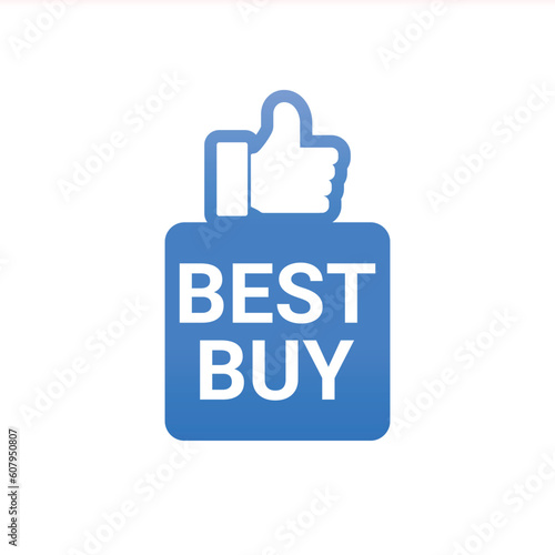 Best buy blue banner design for marking the product with the best price. Vector illustration.