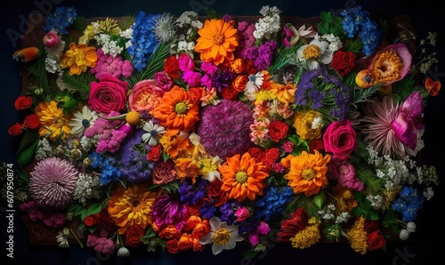  a bunch of flowers that are laying on a table together.  generative ai © Anna