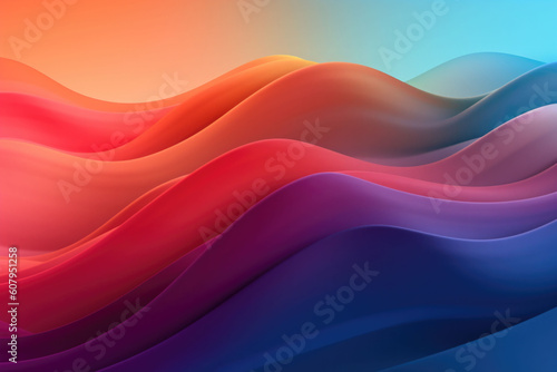 Ethereal transparent background. Wavy abstract blurred iridescent light backdrop. Generative AI
