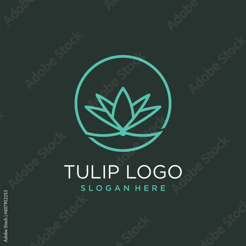 Tulip logo design element vector with modern concept