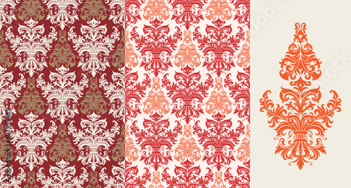 Seamless background from a floral ornament, Fashionable modern wallpaper or textile