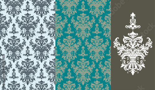 Seamless background from a floral ornament, Fashionable modern wallpaper or textile