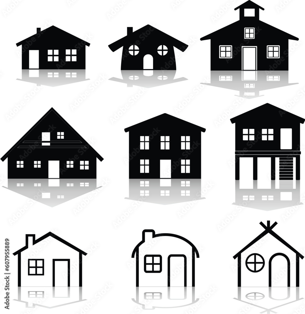simple house vector illustrations