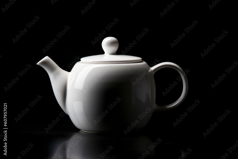 white teapot on porcelain created with Generative AI technology white teapot on porcelain created with Generative AI technology