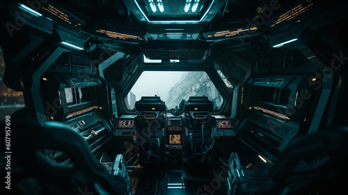 The interior of a sci-fi spaceship Generative Ai