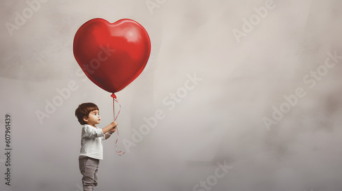 Impact of blood donation on children's health, child holding a balloon shaped like a red blood drop, representing the life-giving support provided through blood donatio, Generated AI photo