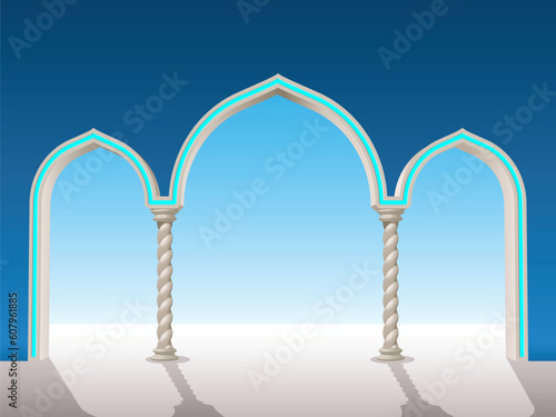 oriental gypsum archway to put on a background to frame