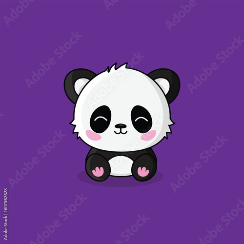 Fototapeta Naklejka Na Ścianę i Meble -  Cute black and white baby panda vector art