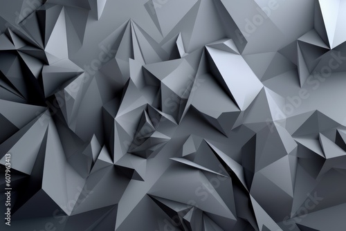 Abstract grey background with trianglar shapes, Generative ai photo