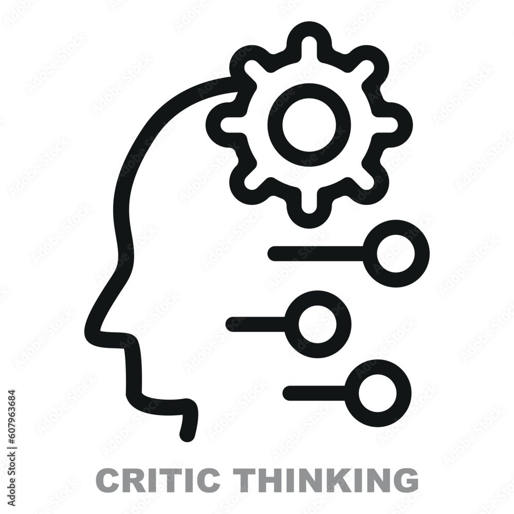 The Critical Thinking icon is a versatile line icon symbolizing cognitive skill, ideal for templates, web design, and infographics. The Critical Thinking icon is a versatile line icon symbolizing cognitive skill, ideal for templates, web design, and infographics.