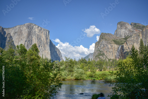 Beautiful scenic view inside Yosemite National Park