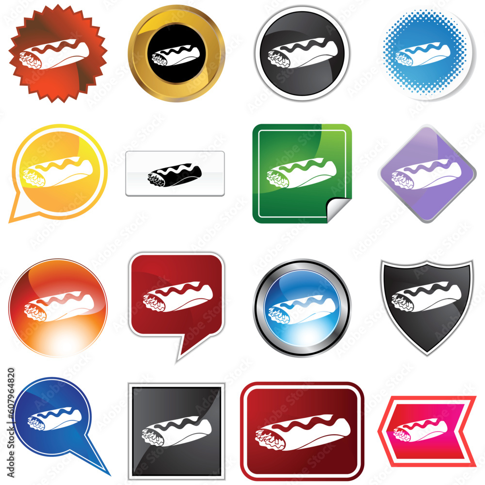 Burrito icon set isolated on a white background. Burrito icon set isolated on a white background.