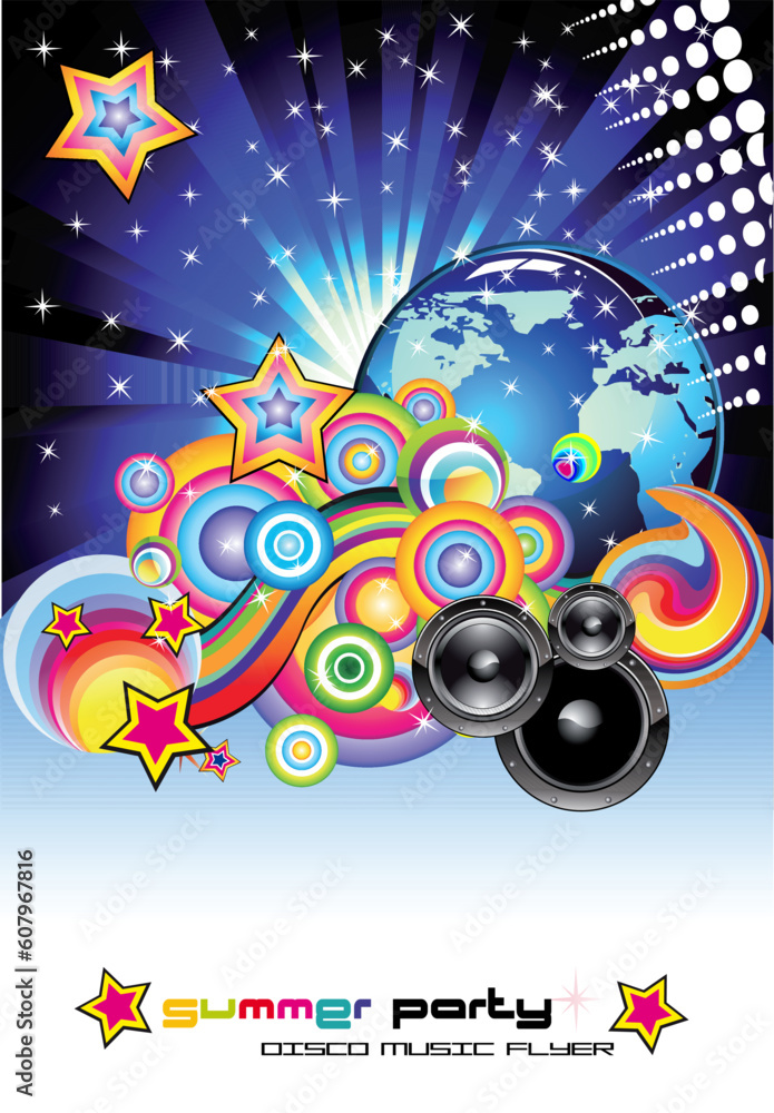 Obraz premium Fantasy Art Disco Music Background