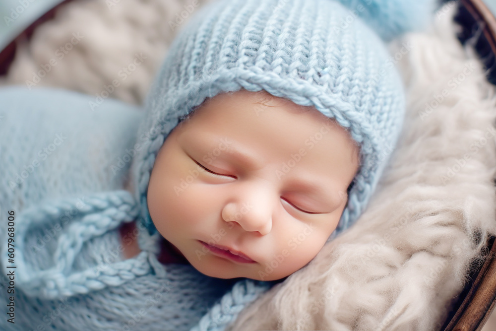 newborn baby boy. Generative AI. newborn baby boy. Generative AI.