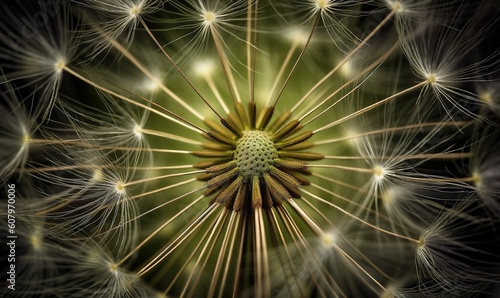  a close up of a dandelion with lots of seeds. generative ai © Olga