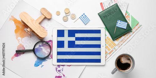 Tablet computer with Greek ...