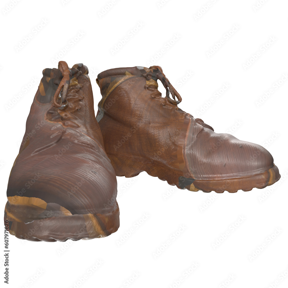 old boots isolated on transparent