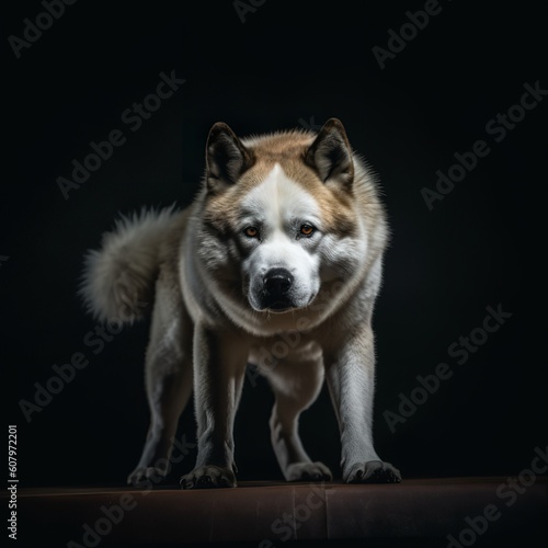 Resolute Akita in a Strong and Powerful Stance