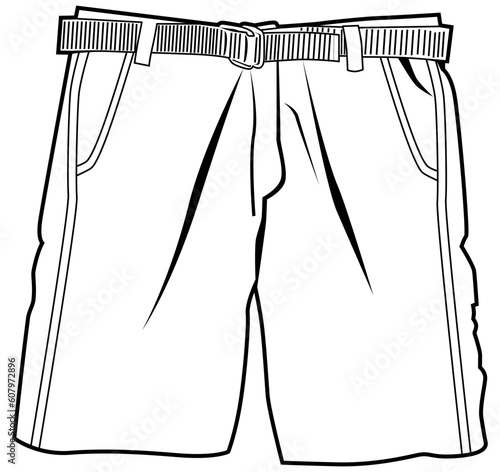 Pair of shorts isolated on a white background.