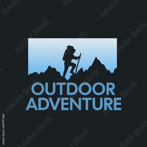 Hiking Mountain - Outdoor Adventure Vector Art, Illustration, Icon and Graphic