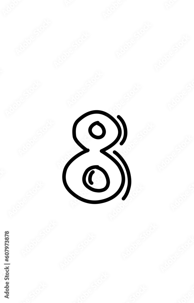 hand drawn doodle number hand drawn doodle number