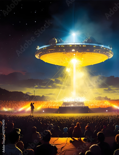 The aliens are coming on their mothership.Generated by AI