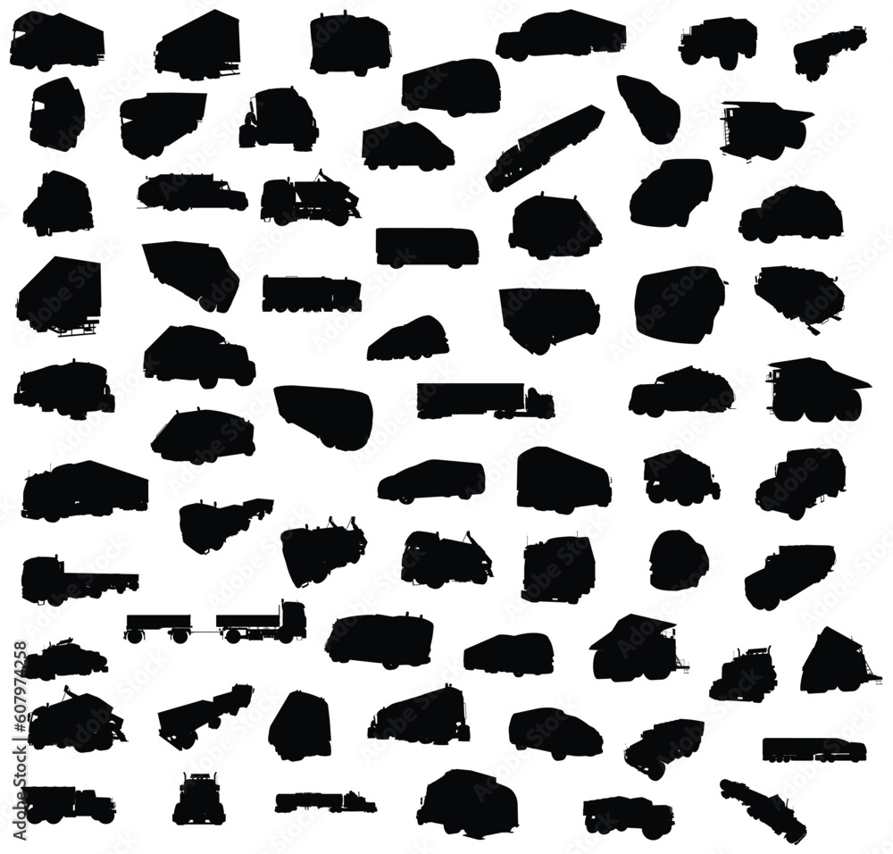 Silhouette of trucks Silhouette of trucks