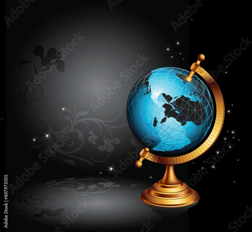 ancient globe,  this illustrtion may be use as designer work