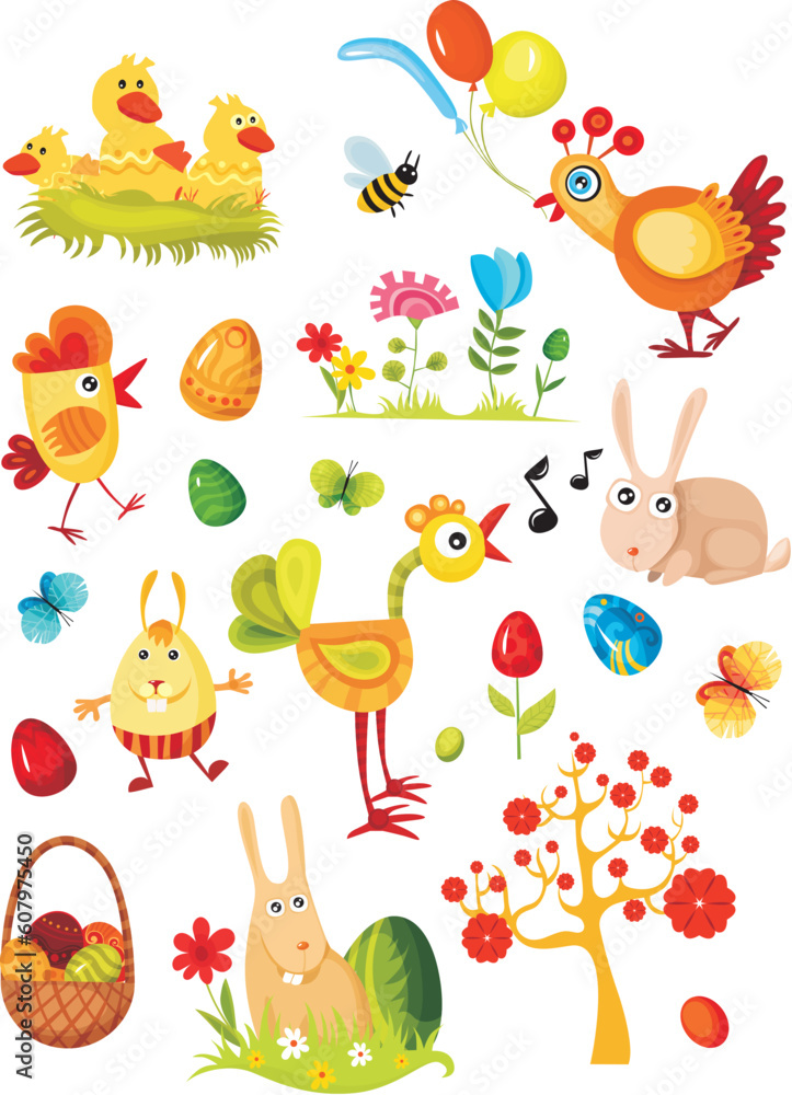 vector illustration of a big easter set new vector illustration of a big easter set new