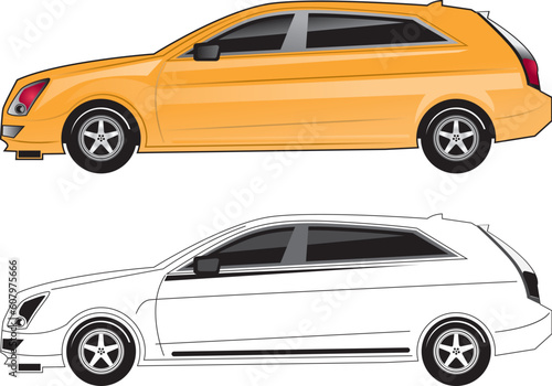 Two color vehicle pattern design.