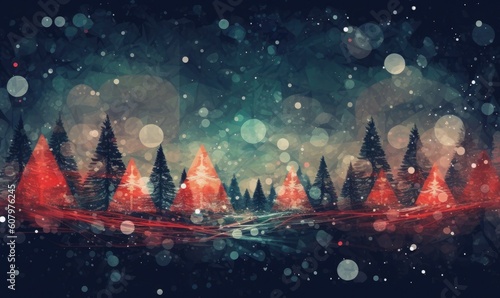 Abstract Christmas background, generative AI © Enigma