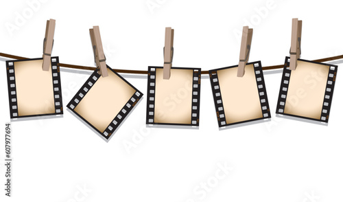 Film strips hanging out to dry.  Please check my portfolio for more film illustrations.