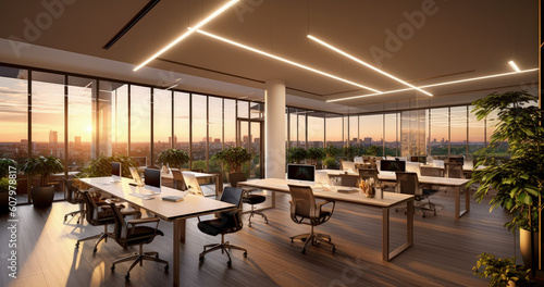 Interior of Modern Office Generated AI © Антон Безверхий