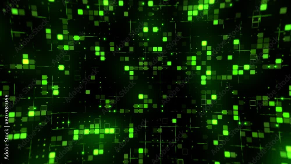 Technology animated abstract green background of moving dots representing technology and data exchanges. 4K seamless loop Technology animated abstract green background of moving dots representing technology and data exchanges. 4K seamless loop