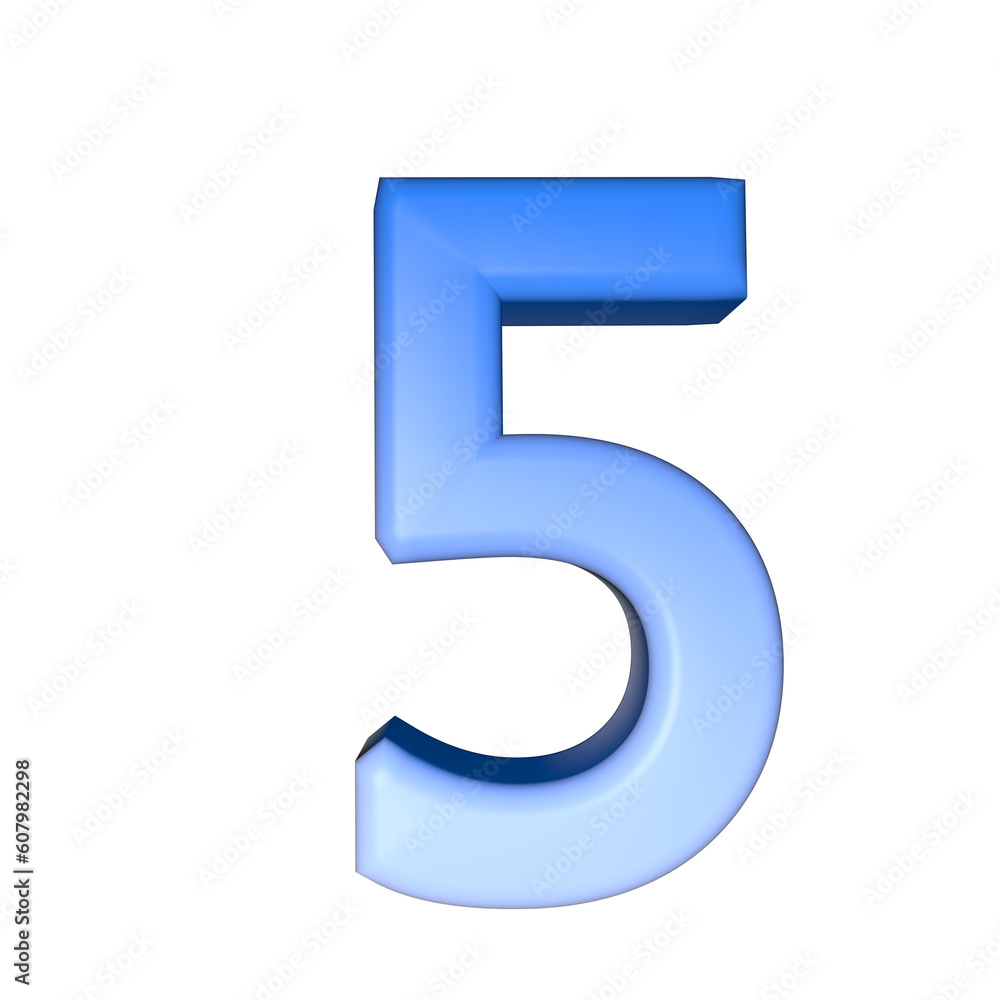 number 3D rendering isolated on white background, with shadow number 3D rendering isolated on white background, with shadow