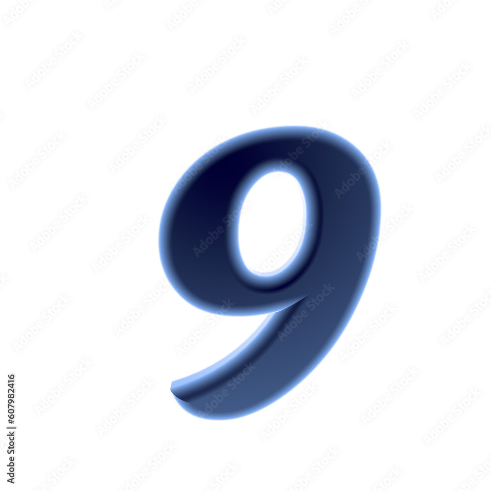 number 3D rendering isolated on white background, with shadow number 3D rendering isolated on white background, with shadow