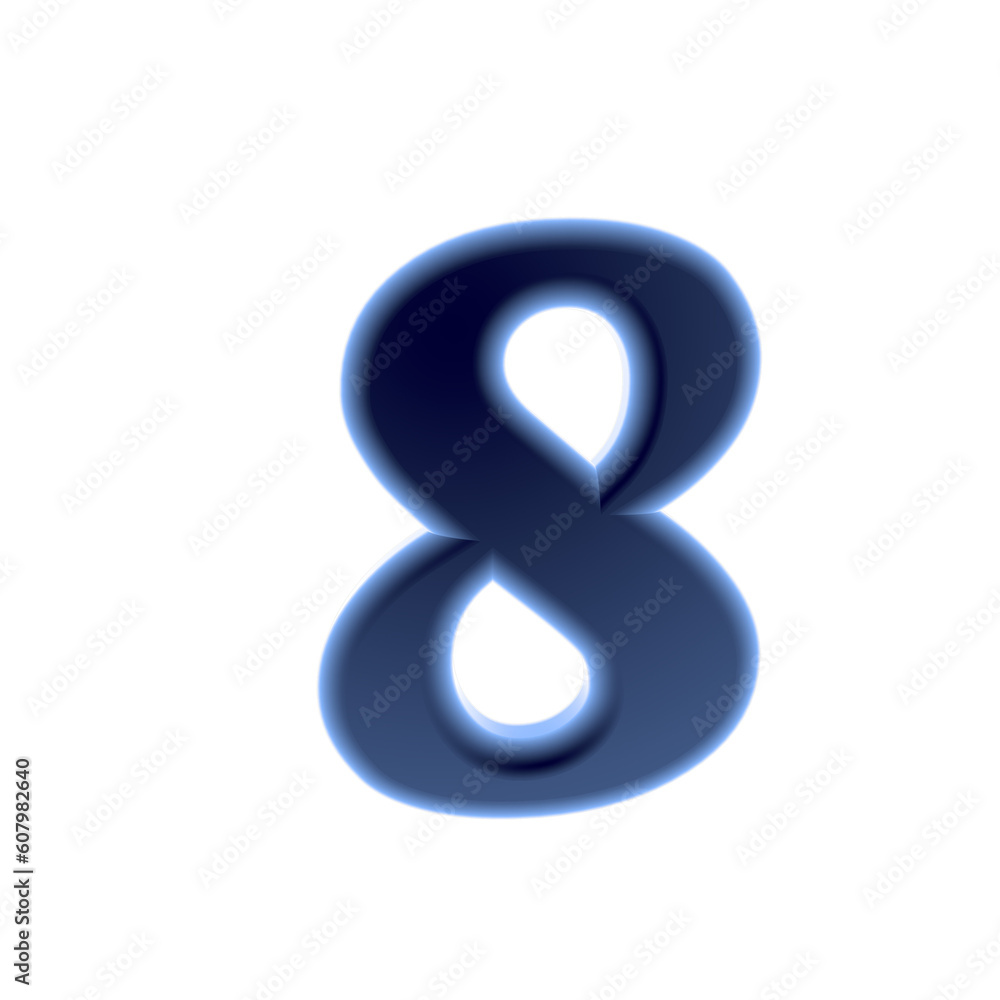 number 3D rendering isolated on white background, with shadow number 3D rendering isolated on white background, with shadow
